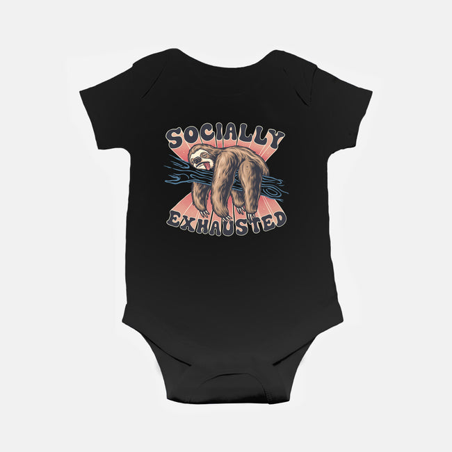 Socially Exhausted-Baby-Basic-Onesie-momma_gorilla