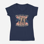 Socially Exhausted-Womens-V-Neck-Tee-momma_gorilla