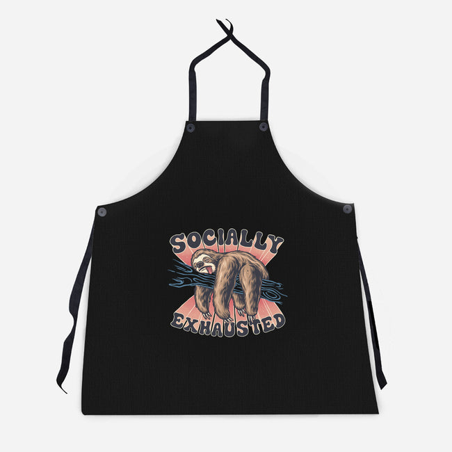 Socially Exhausted-Unisex-Kitchen-Apron-momma_gorilla