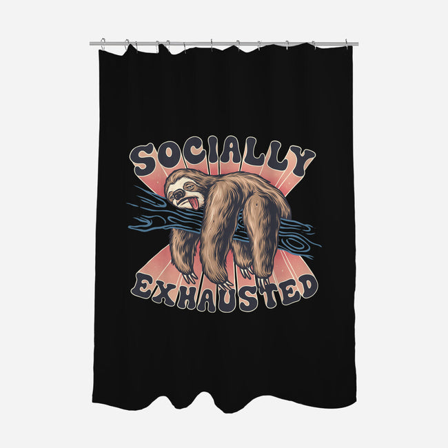 Socially Exhausted-None-Polyester-Shower Curtain-momma_gorilla