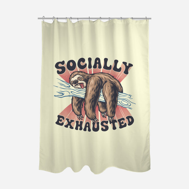 Socially Exhausted-None-Polyester-Shower Curtain-momma_gorilla