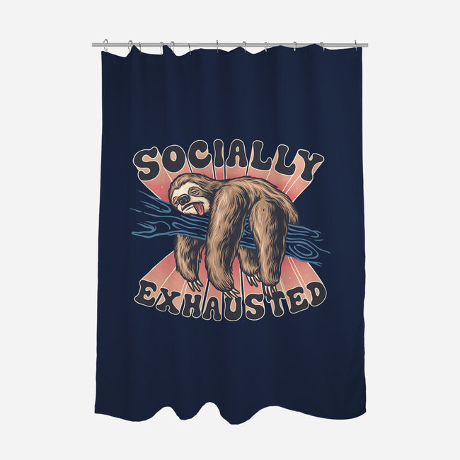 Socially Exhausted-None-Polyester-Shower Curtain-momma_gorilla