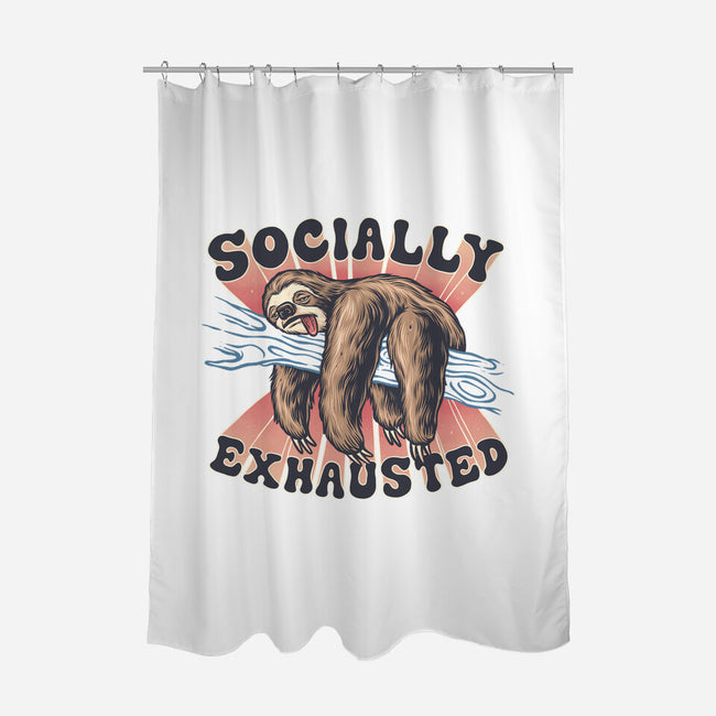 Socially Exhausted-None-Polyester-Shower Curtain-momma_gorilla