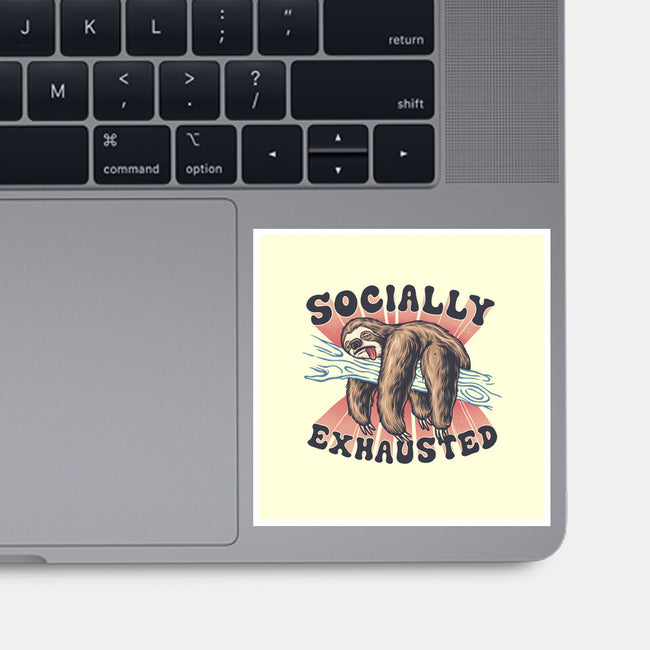 Socially Exhausted-None-Glossy-Sticker-momma_gorilla