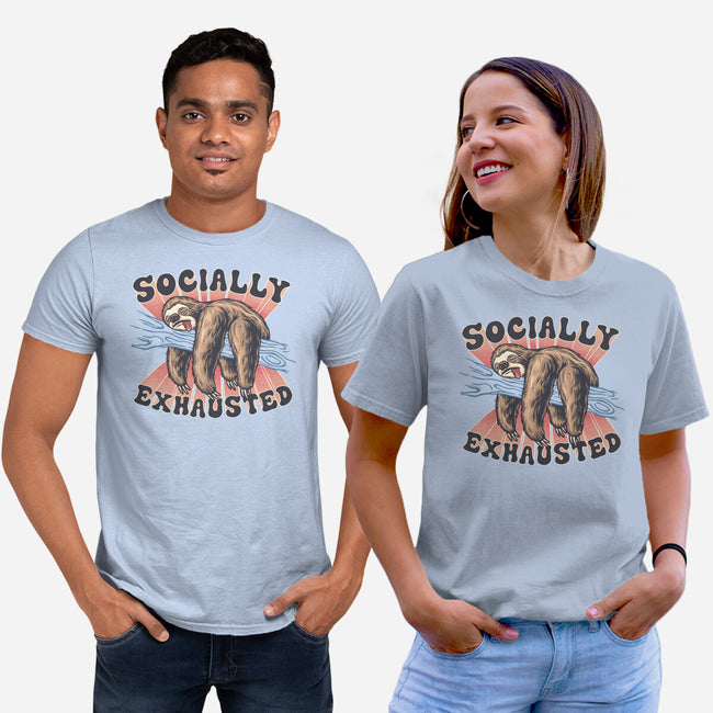 Socially Exhausted-Unisex-Basic-Tee-momma_gorilla