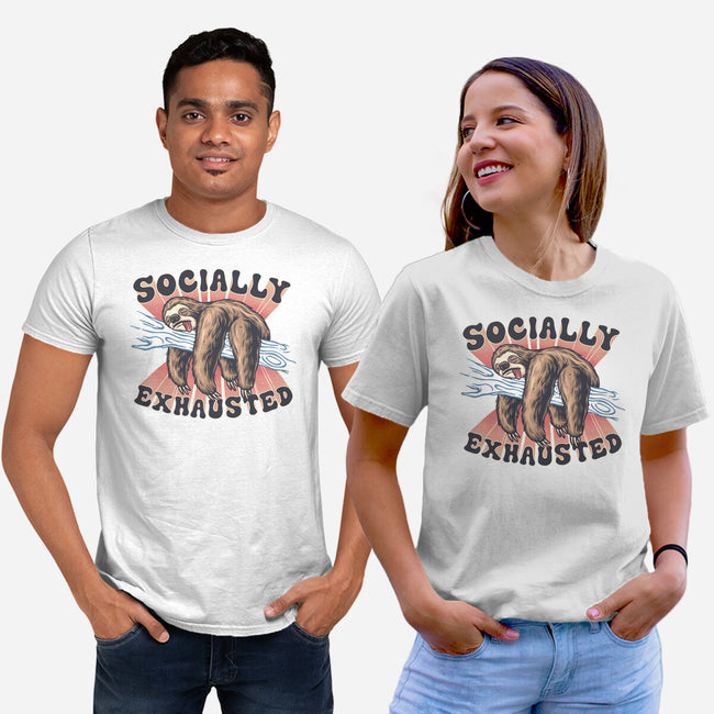 Socially Exhausted-Unisex-Basic-Tee-momma_gorilla