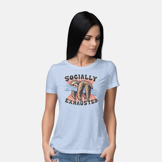 Socially Exhausted-Womens-Basic-Tee-momma_gorilla