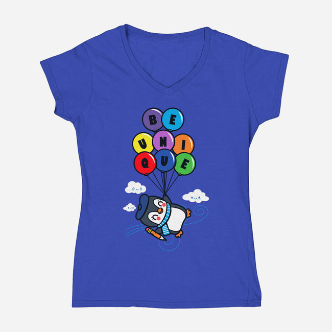 Unique Penguin-Womens-V-Neck-Tee-Boggs Nicolas