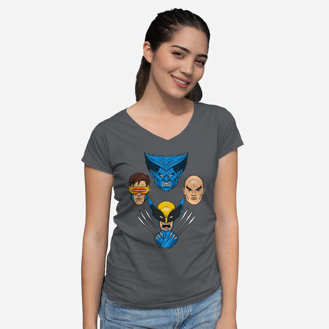 Mutant Rhapsody-Womens-V-Neck-Tee-drbutler