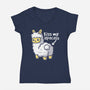 Kiss My Alpacass-Womens-V-Neck-Tee-NemiMakeit