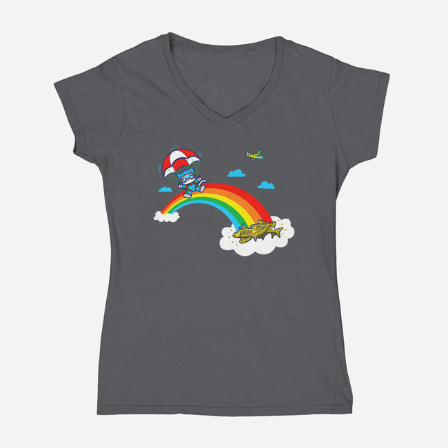 At The End Of The Rainbow-Womens-V-Neck-Tee-Boggs Nicolas