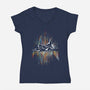 Borealis Road-Womens-V-Neck-Tee-kharmazero