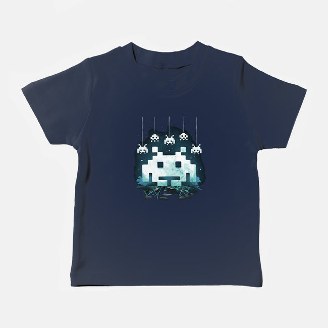 Space Moon Invaders-Baby-Basic-Tee-Vallina84