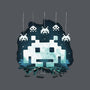 Space Moon Invaders-None-Removable Cover-Throw Pillow-Vallina84