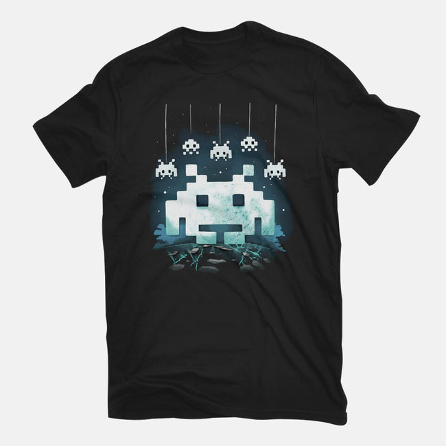 Space Moon Invaders-Mens-Basic-Tee-Vallina84