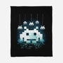 Space Moon Invaders-None-Fleece-Blanket-Vallina84