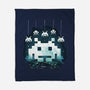 Space Moon Invaders-None-Fleece-Blanket-Vallina84