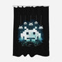 Space Moon Invaders-None-Polyester-Shower Curtain-Vallina84