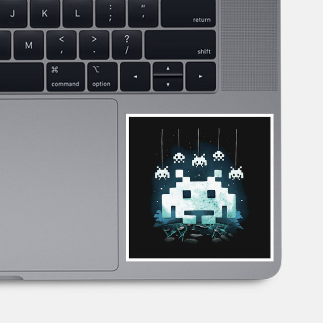 Space Moon Invaders-None-Glossy-Sticker-Vallina84