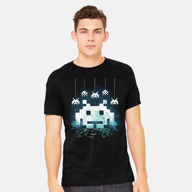 Space Moon Invaders-Mens-Heavyweight-Tee-Vallina84