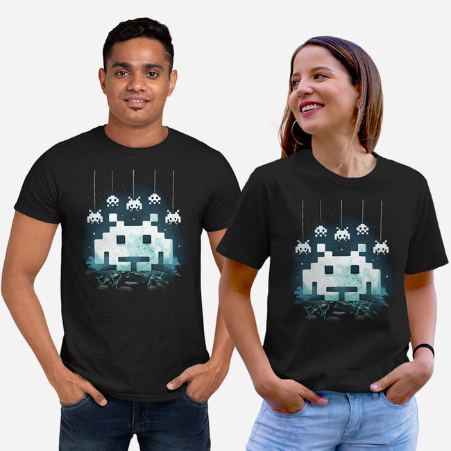 Space Moon Invaders-Unisex-Basic-Tee-Vallina84