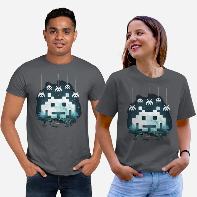 Space Moon Invaders-Unisex-Basic-Tee-Vallina84