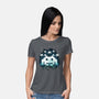 Space Moon Invaders-Womens-Basic-Tee-Vallina84