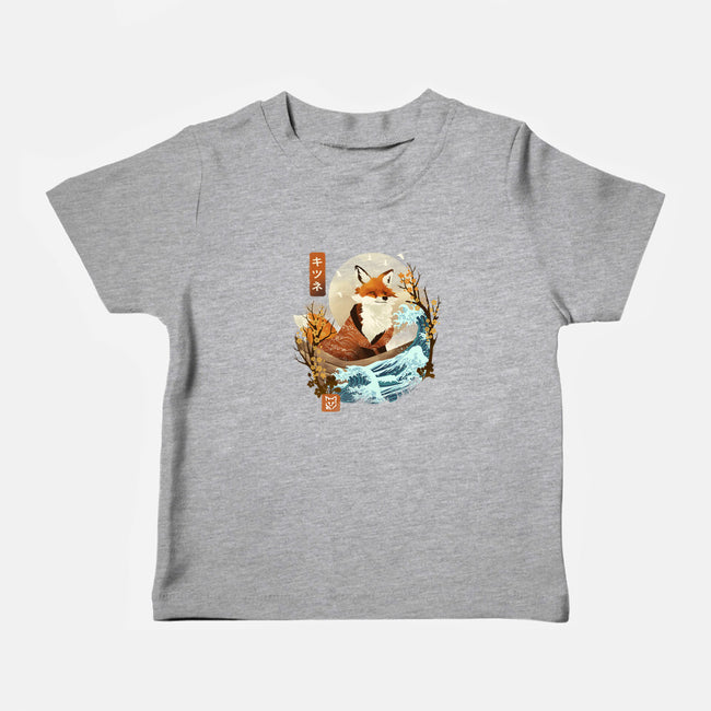 The Great Wave Fox-Baby-Basic-Tee-dandingeroz