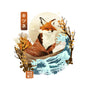 The Great Wave Fox-None-Removable Cover-Throw Pillow-dandingeroz