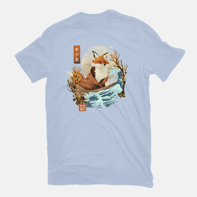 The Great Wave Fox-Unisex-Basic-Tee-dandingeroz