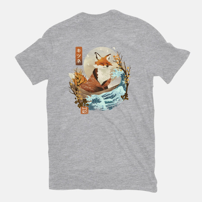 The Great Wave Fox-Womens-Basic-Tee-dandingeroz