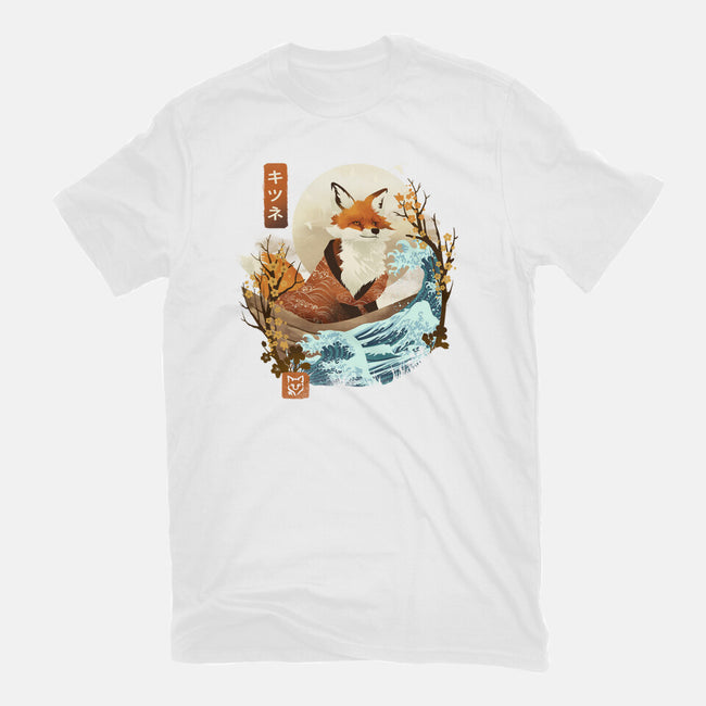 The Great Wave Fox-Womens-Basic-Tee-dandingeroz