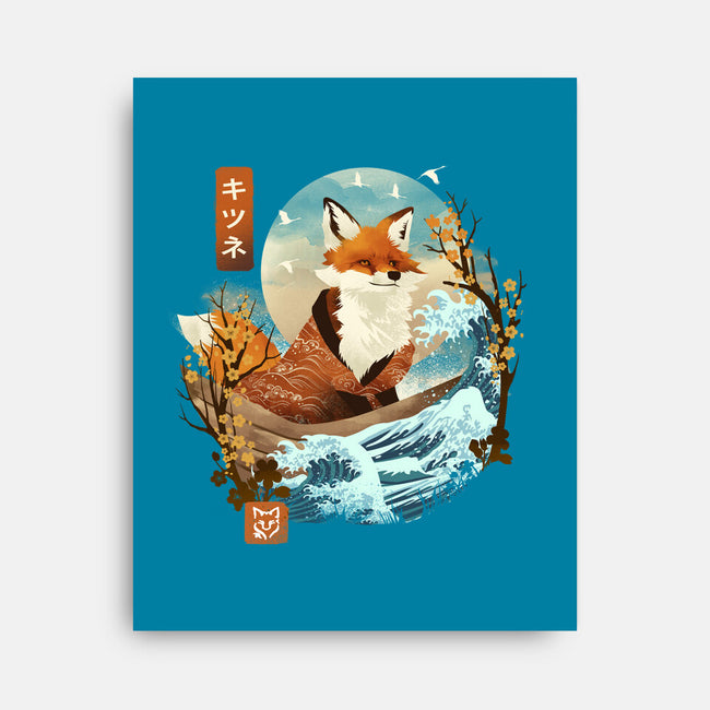 The Great Wave Fox-None-Stretched-Canvas-dandingeroz