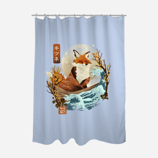 The Great Wave Fox-None-Polyester-Shower Curtain-dandingeroz