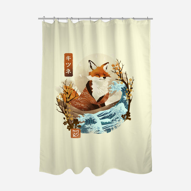 The Great Wave Fox-None-Polyester-Shower Curtain-dandingeroz