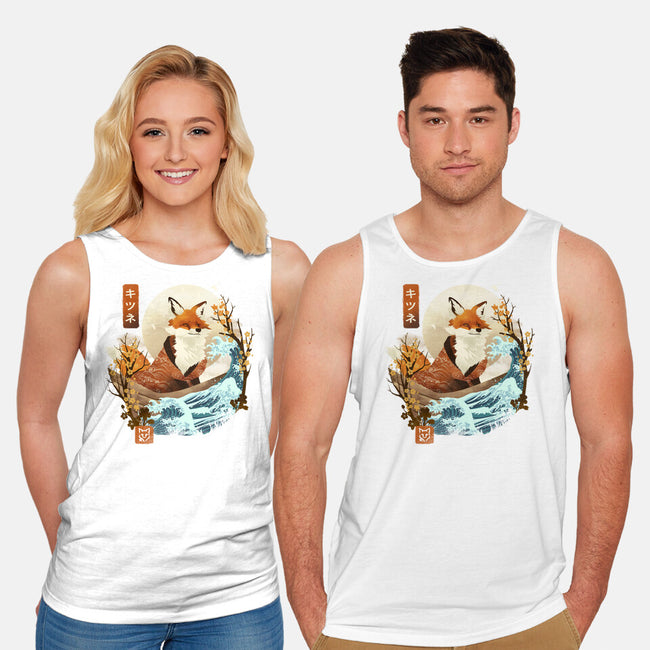 The Great Wave Fox-Unisex-Basic-Tank-dandingeroz