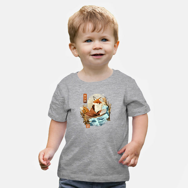 The Great Wave Fox-Baby-Basic-Tee-dandingeroz