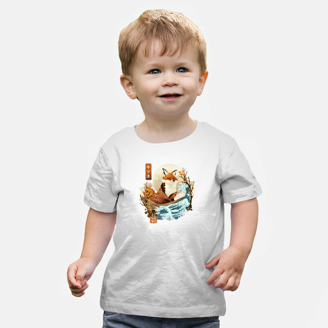 The Great Wave Fox-Baby-Basic-Tee-dandingeroz