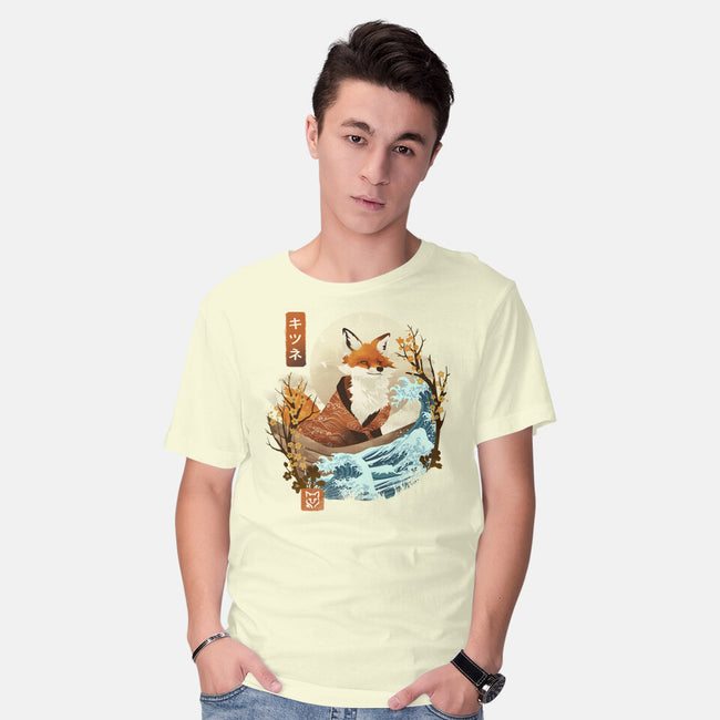 The Great Wave Fox-Mens-Basic-Tee-dandingeroz