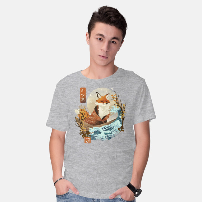 The Great Wave Fox-Mens-Basic-Tee-dandingeroz