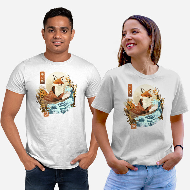 The Great Wave Fox-Unisex-Basic-Tee-dandingeroz