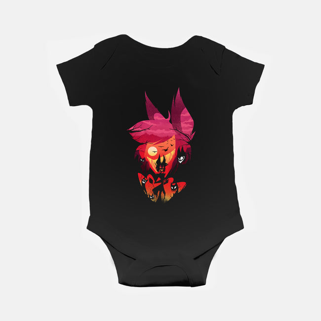 Alastor Sunset-Baby-Basic-Onesie-dandingeroz