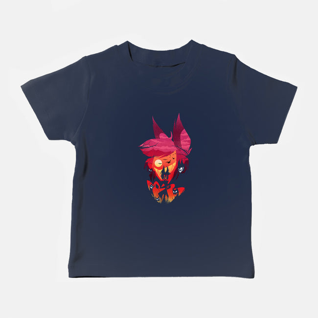 Alastor Sunset-Baby-Basic-Tee-dandingeroz