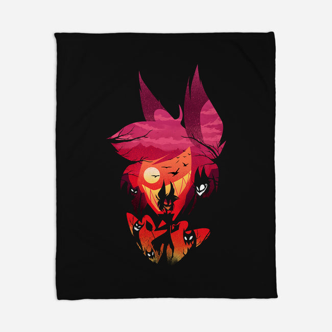 Alastor Sunset-None-Fleece-Blanket-dandingeroz