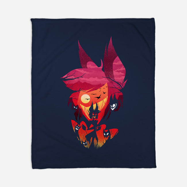 Alastor Sunset-None-Fleece-Blanket-dandingeroz