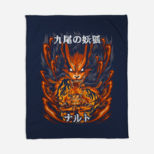 The Ninja Of The Nine Tails-None-Fleece-Blanket-Diego Oliver