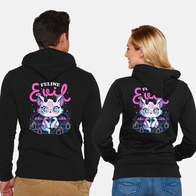 Feline Evil-Unisex-Zip-Up-Sweatshirt-eduely