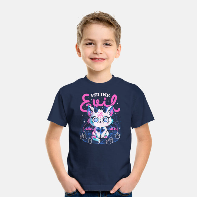 Feline Evil-Youth-Basic-Tee-eduely