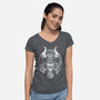 God Of Mischief And Trickery-Womens-V-Neck-Tee-DrMonekers