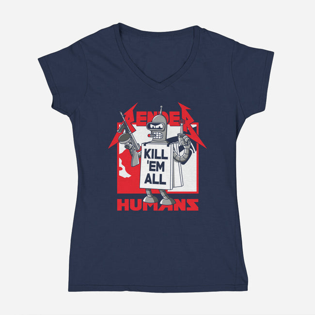 Kill Em All-Womens-V-Neck-Tee-Xentee